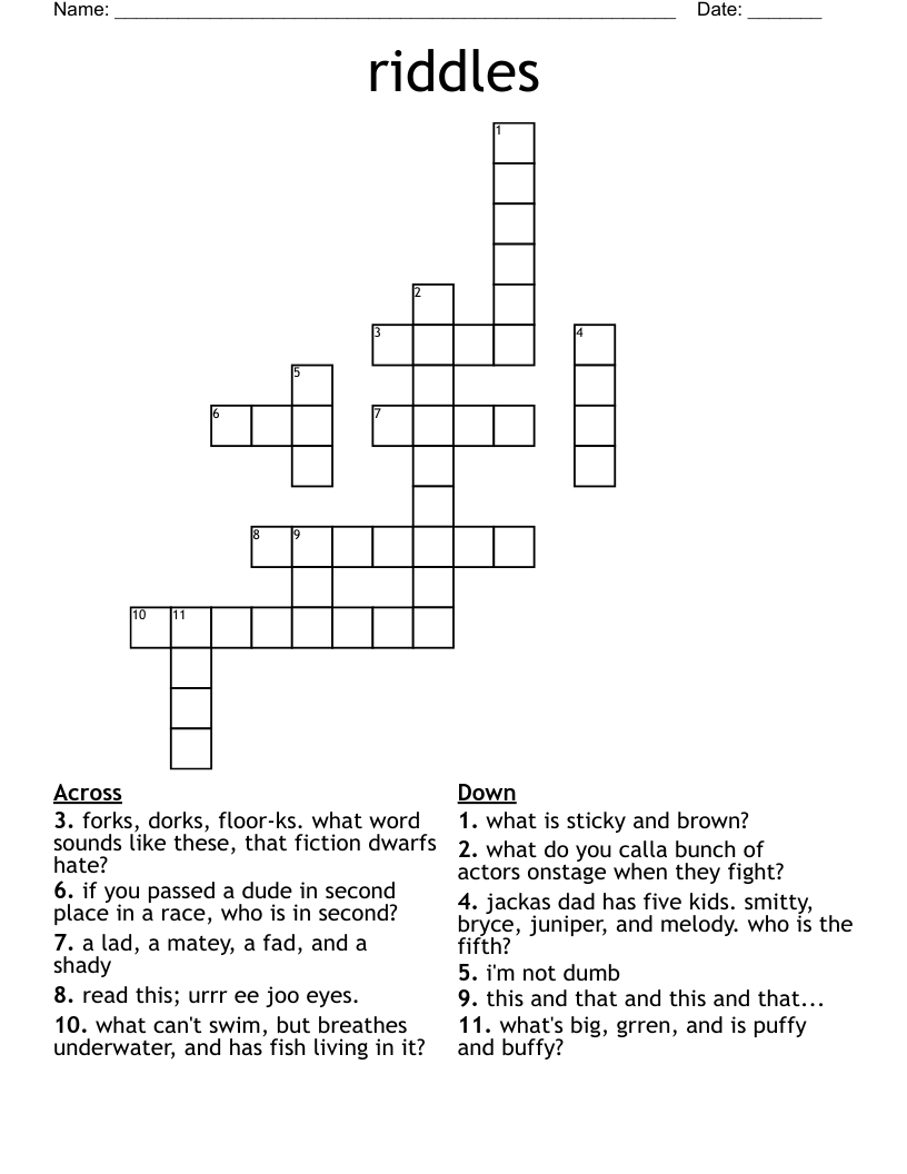 riddles Crossword