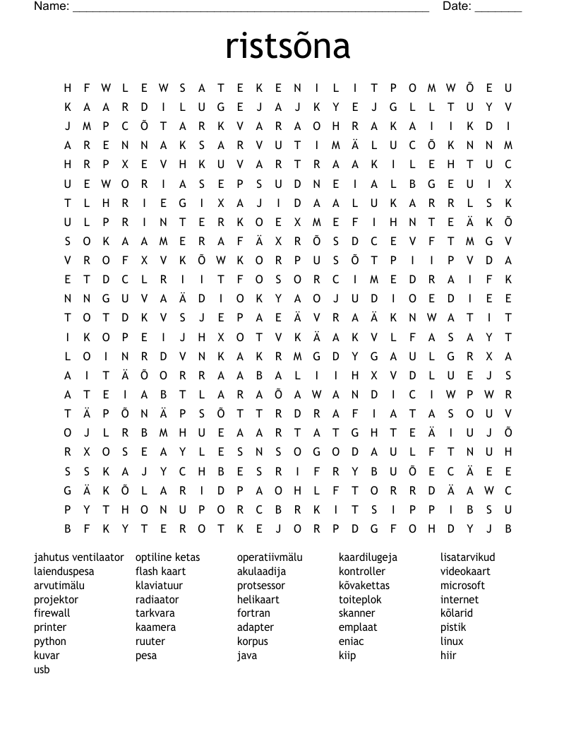 ristsõna Word Search