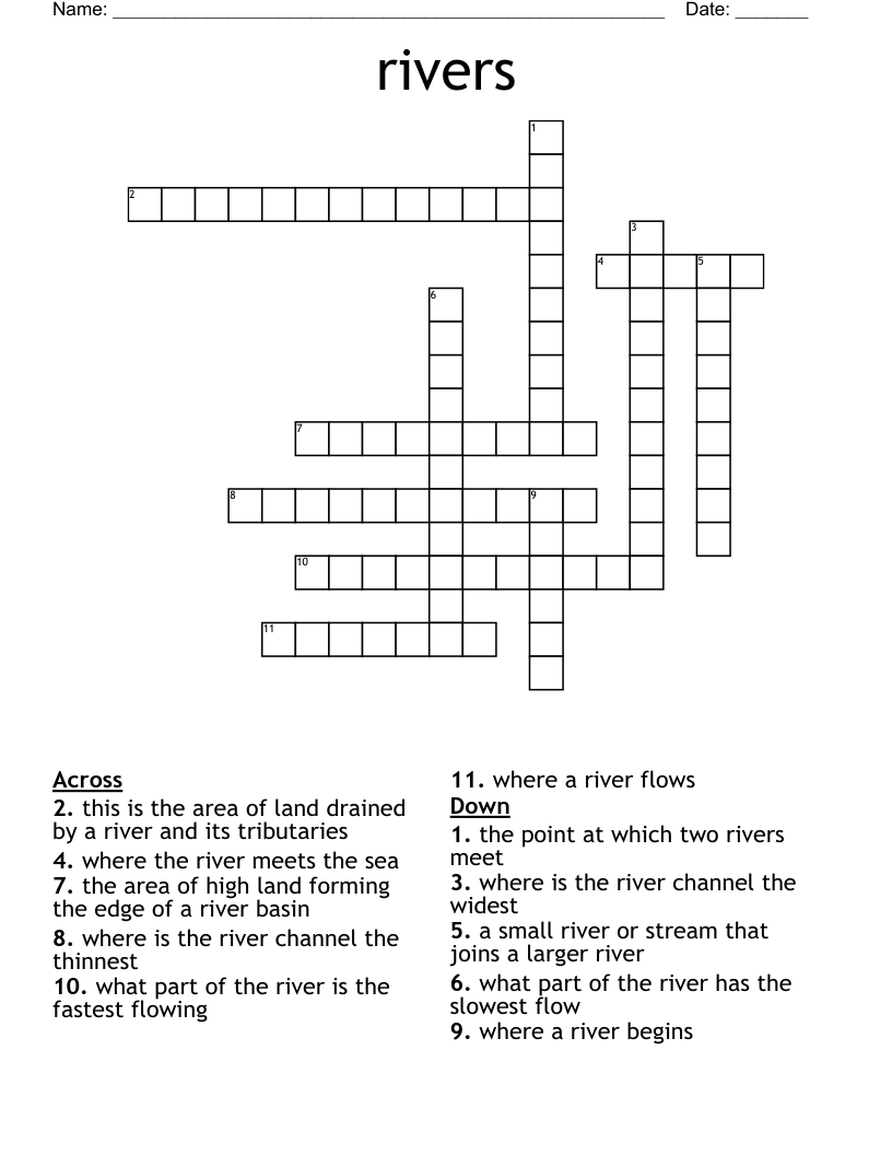 rivers Crossword