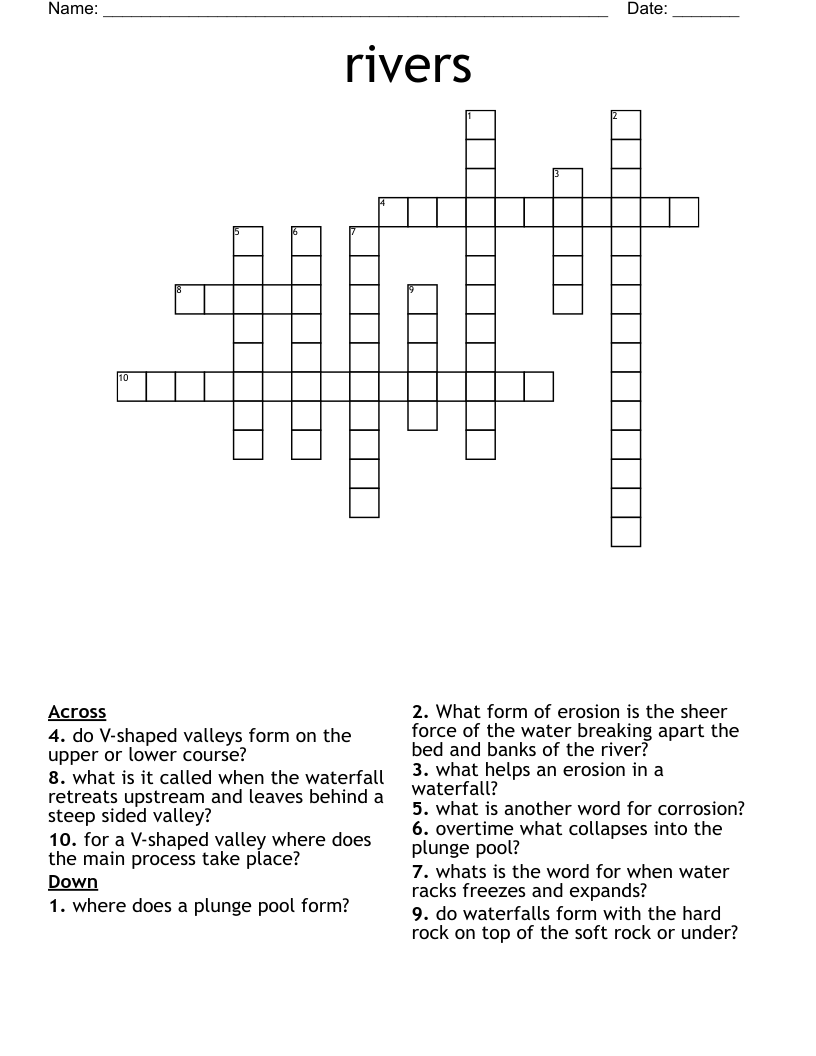 rivers Crossword