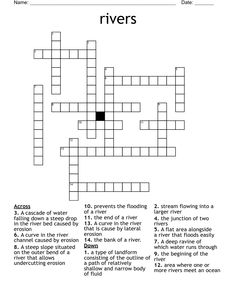 rivers Crossword