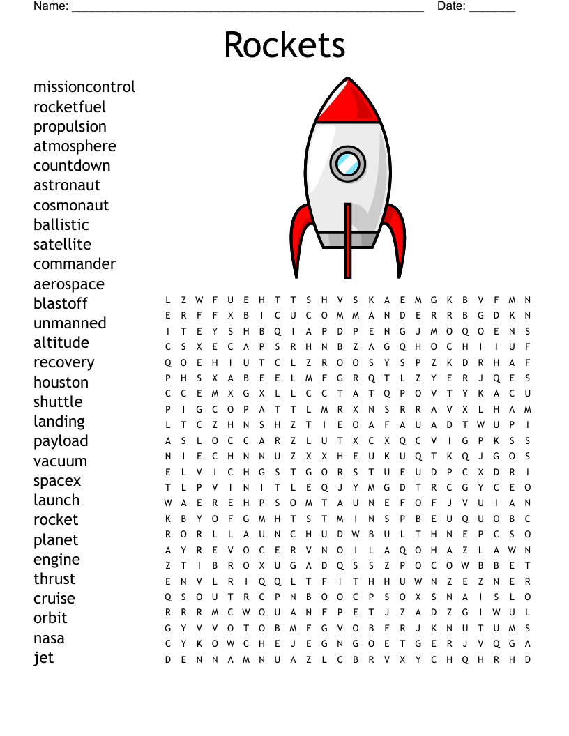 Rockets Word Search