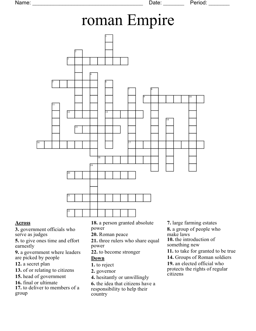roman Empire Crossword