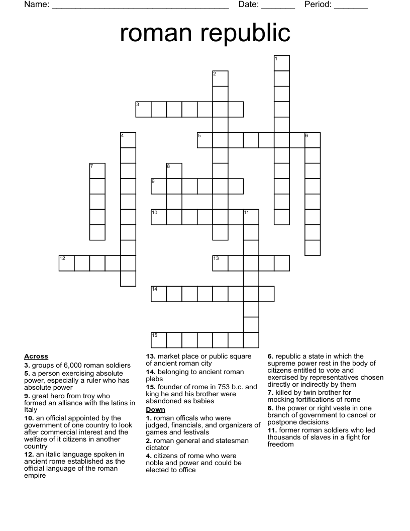 roman republic Crossword