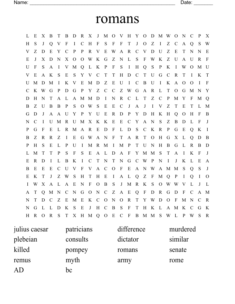 romans  Word Search