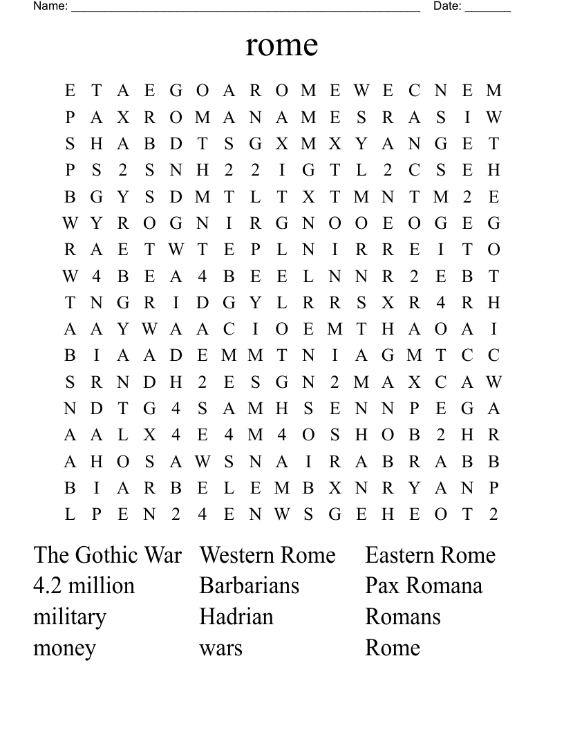 rome Word Search