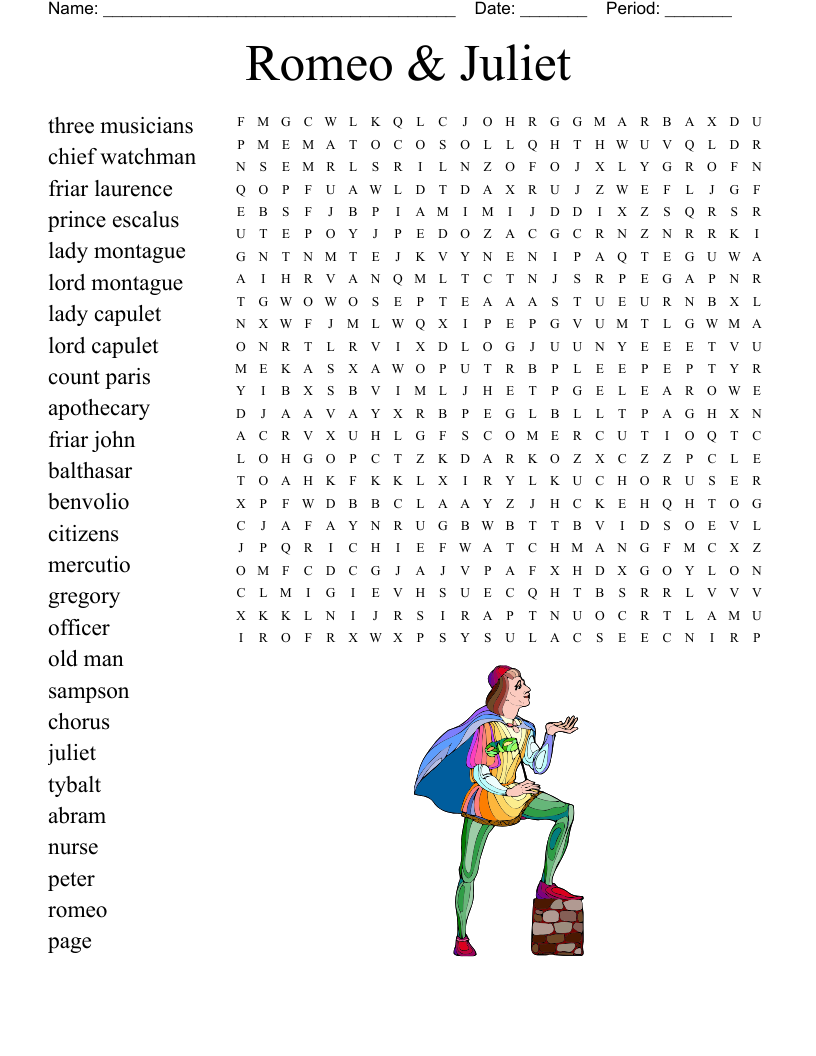 Romeo & Juliet  Word Search