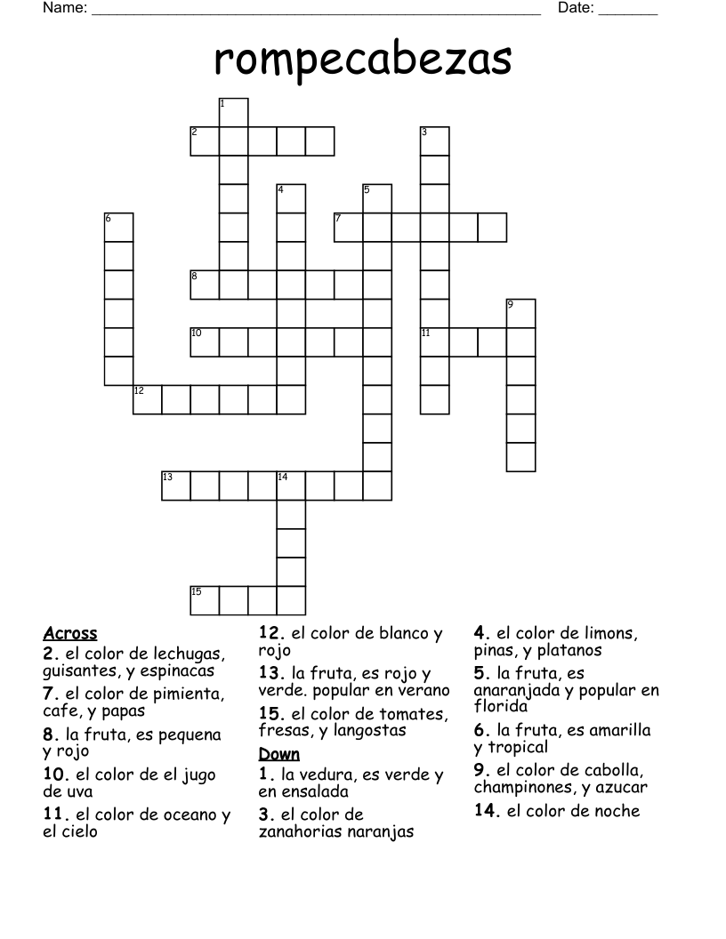 rompecabezas Crossword