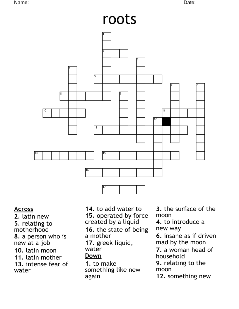 roots  Crossword