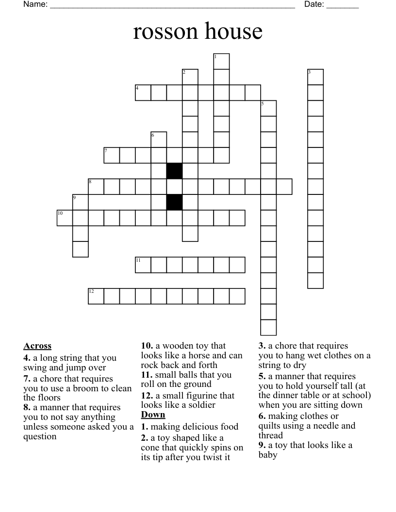 rosson house Crossword