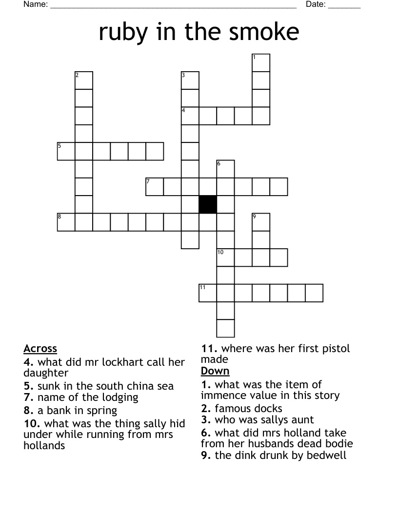 ruby in the smoke Crossword