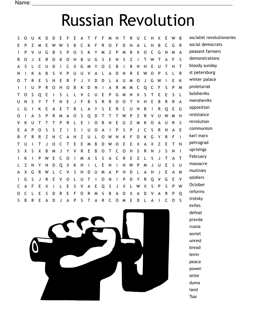 Russian Revolution Word Search