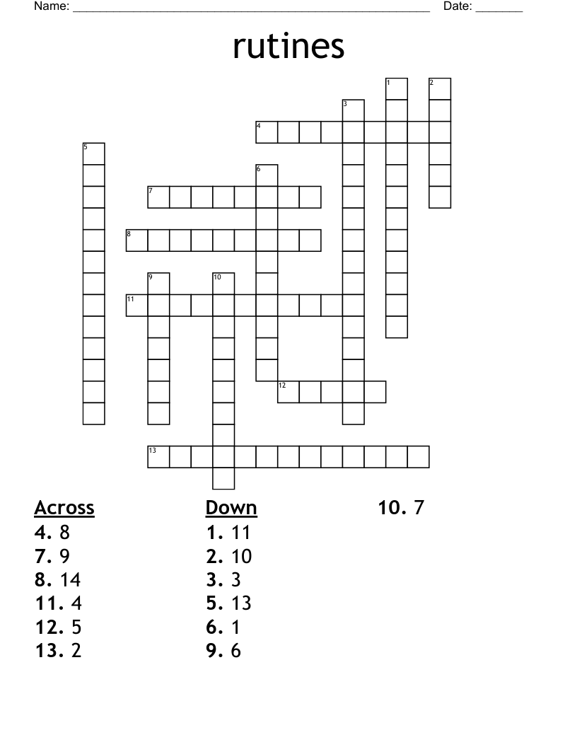 rutines Crossword