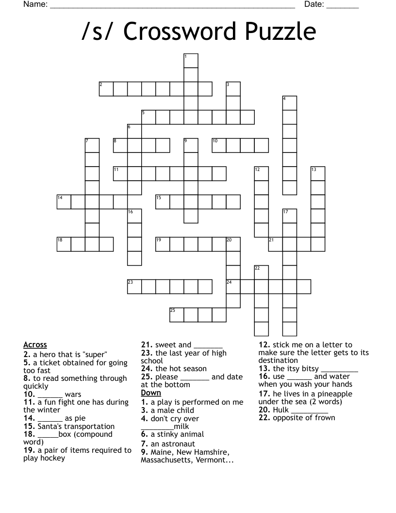 /s/  Crossword Puzzle