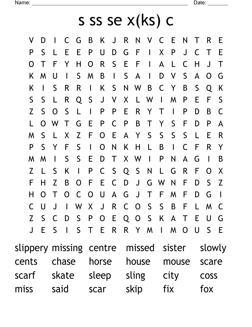 s ss se x(ks) c Word Search