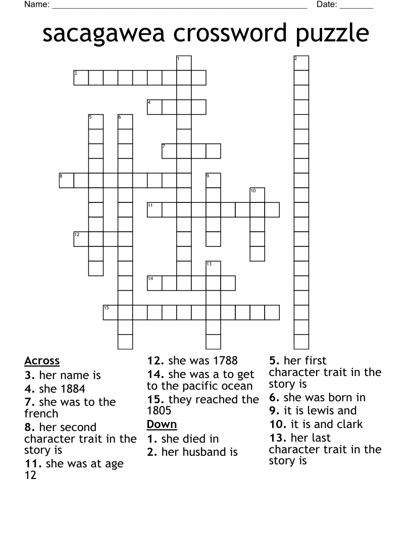 sacagawea crossword puzzle