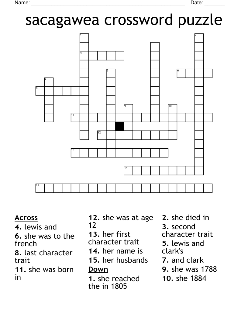 sacagawea crossword puzzle