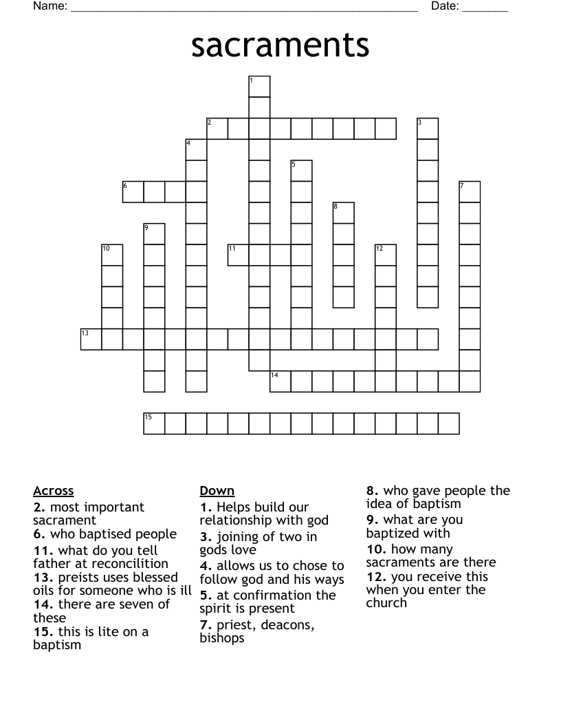 sacraments Crossword
