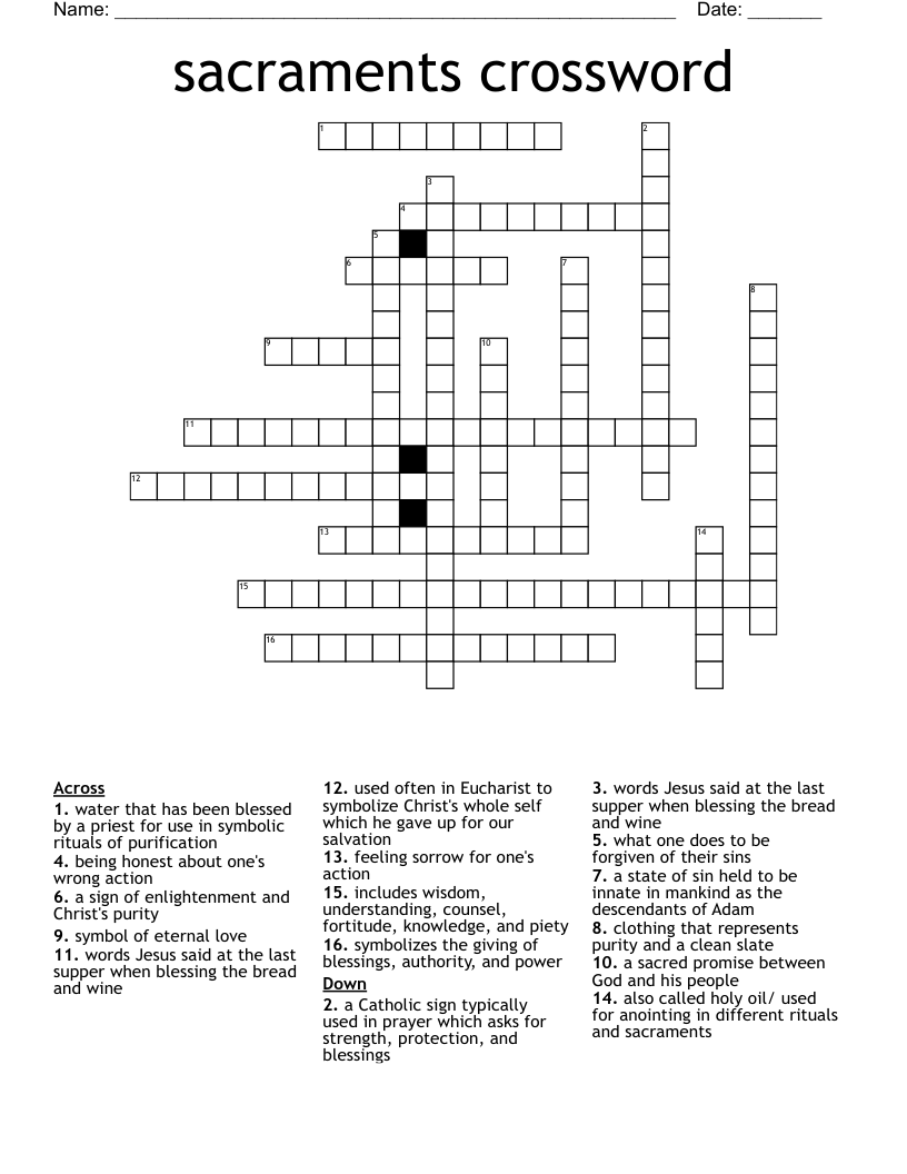 sacraments crossword