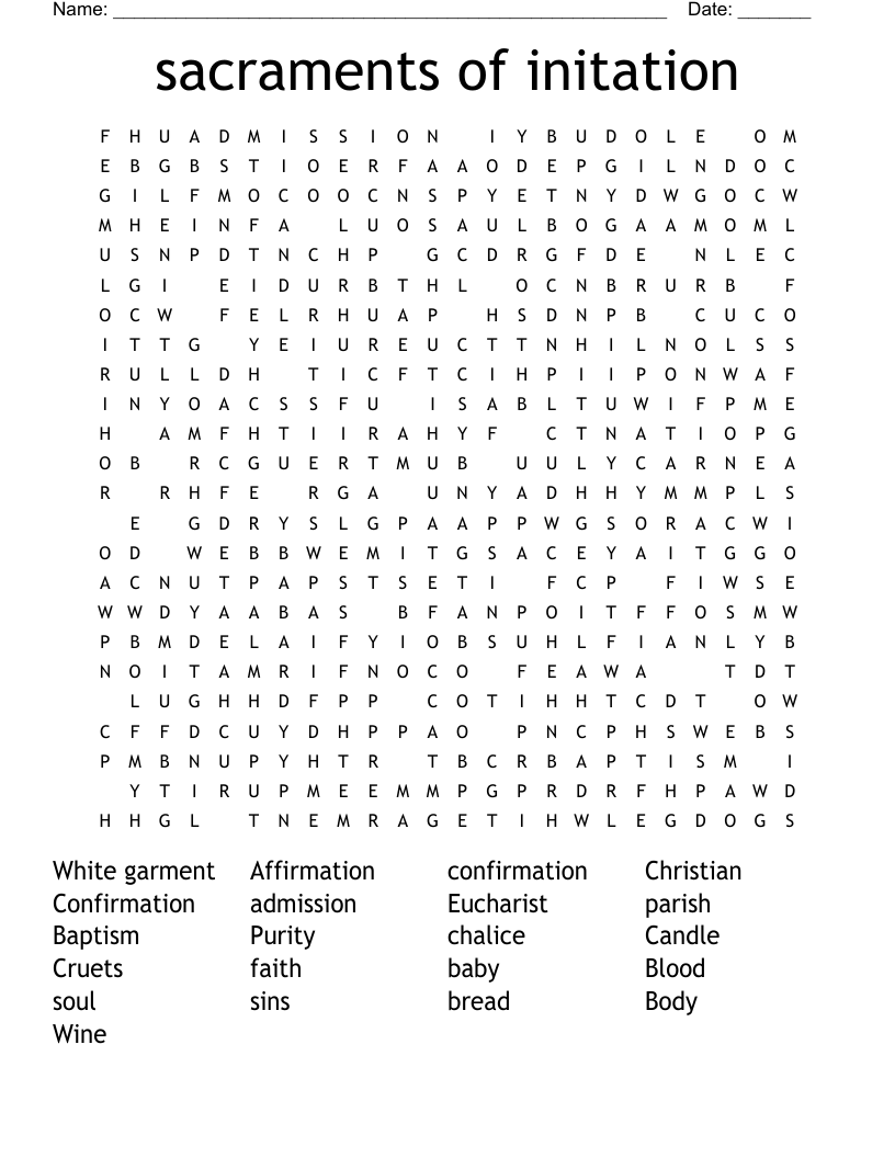 sacraments of initation Word Search