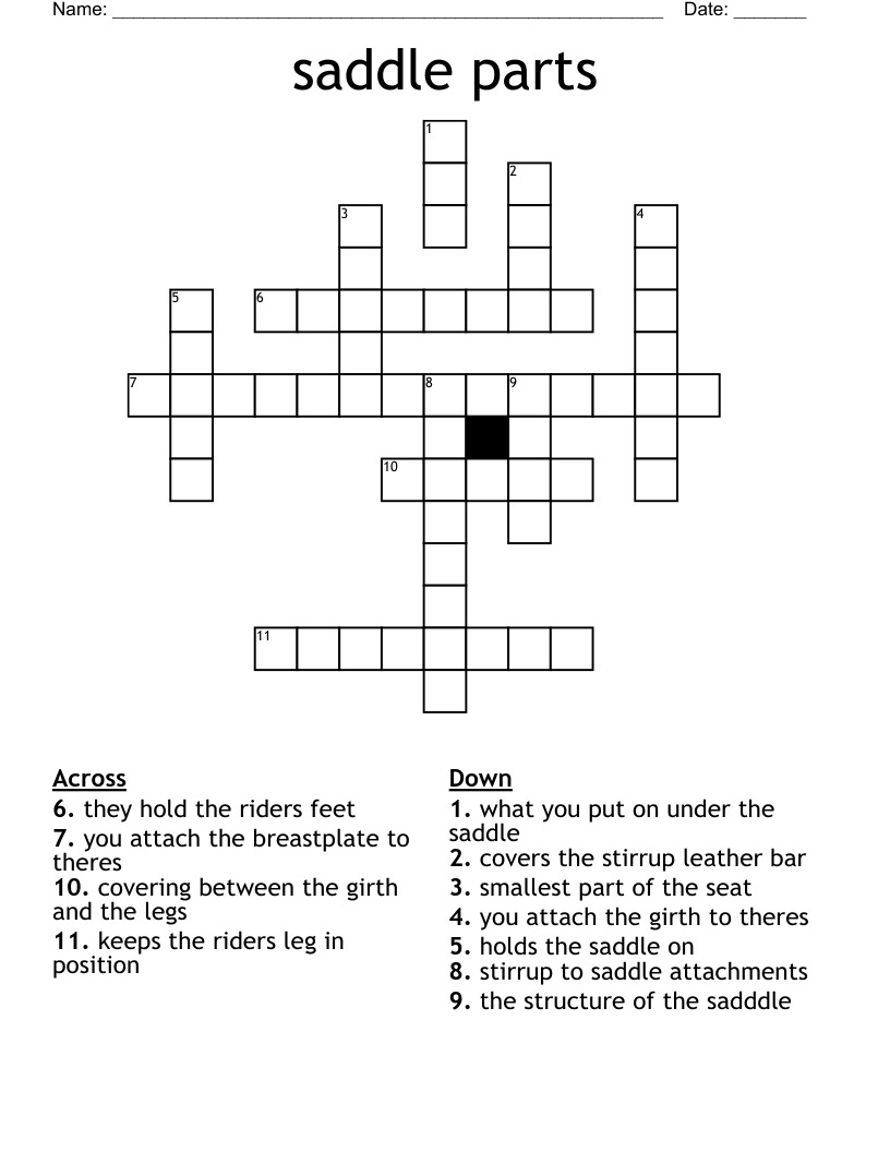 saddle parts Crossword