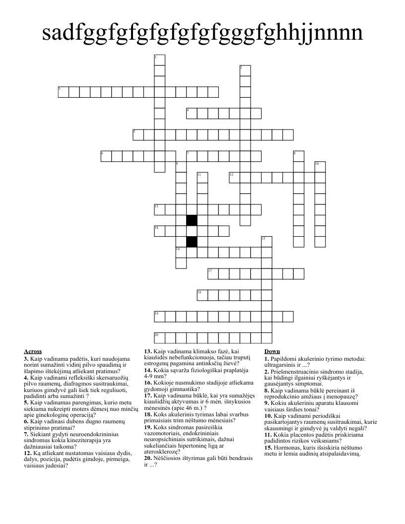 sadfggfgfgfgfgfgfgggfghhjjnnnn Crossword