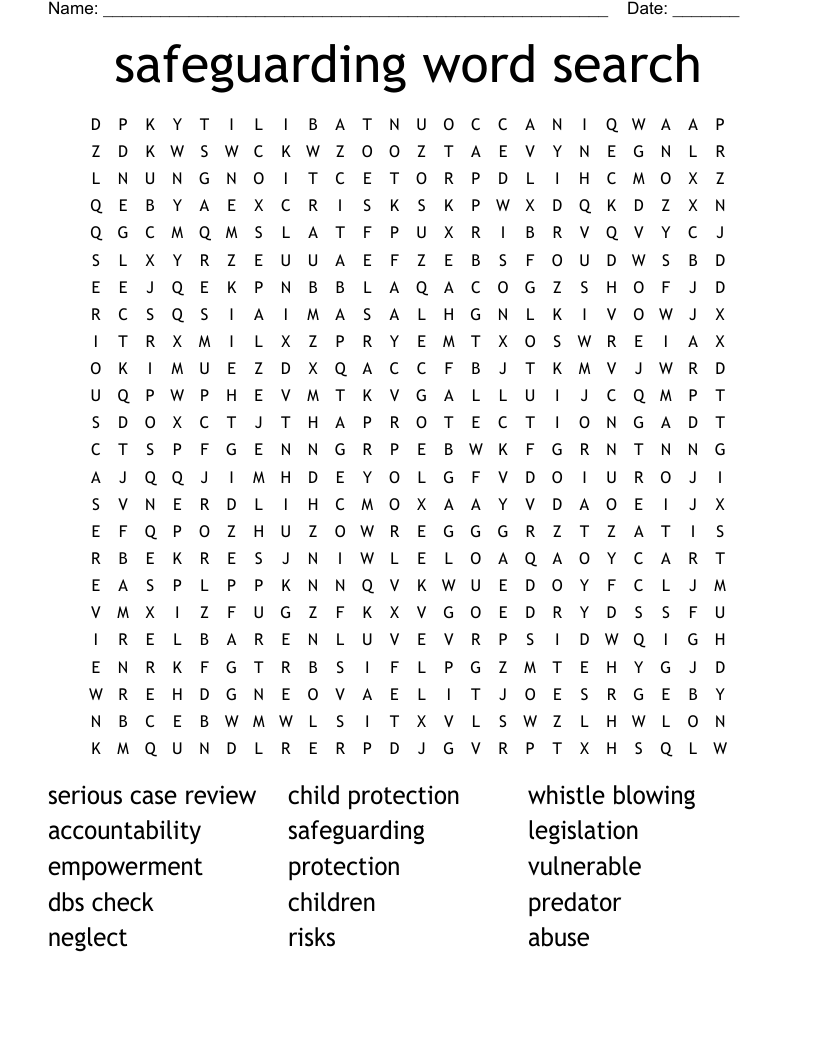 safeguarding word search 