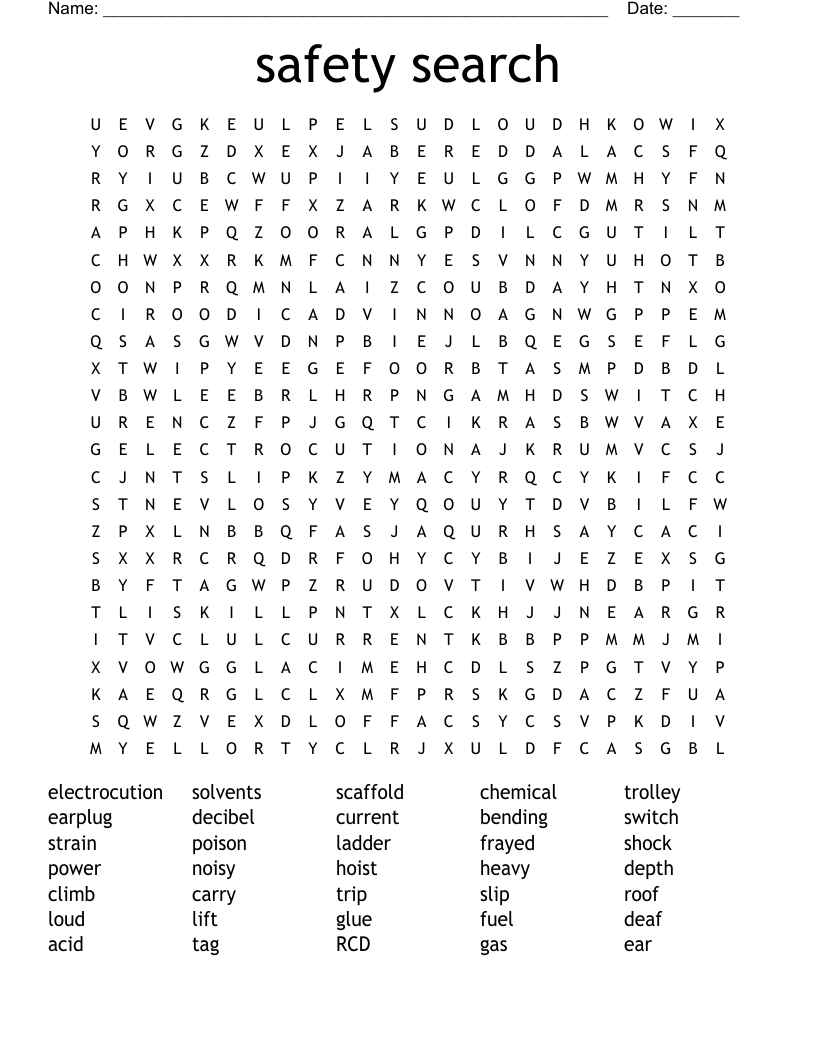 safety search Word Search