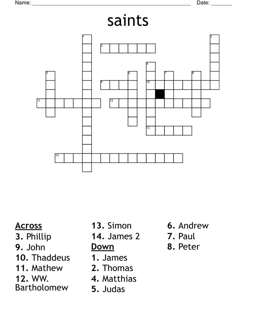 saints Crossword