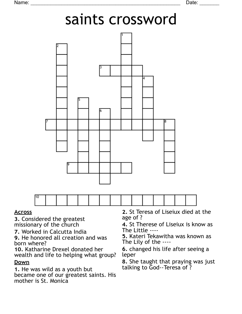 saints crossword