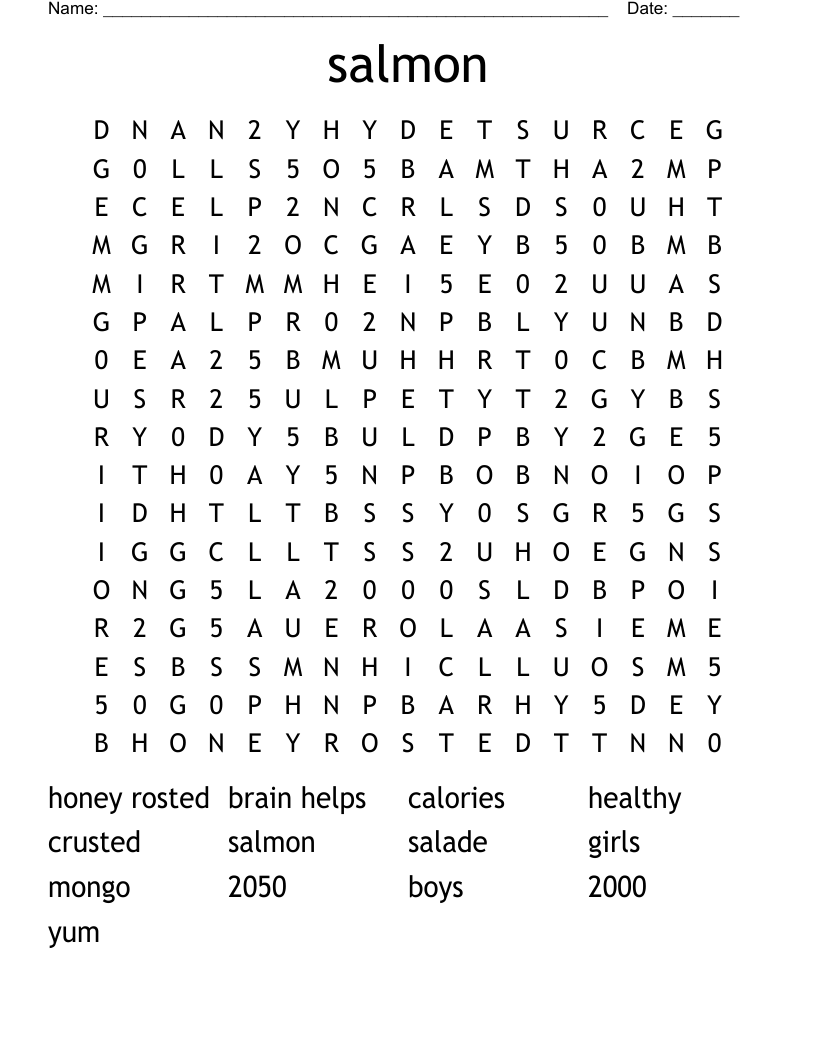 salmon Word Search