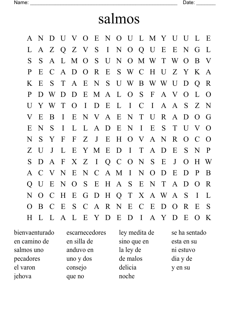 salmos  Word Search