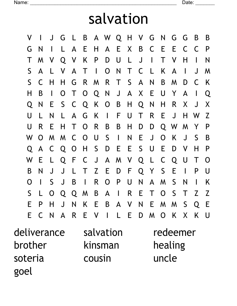 salvation Word Search