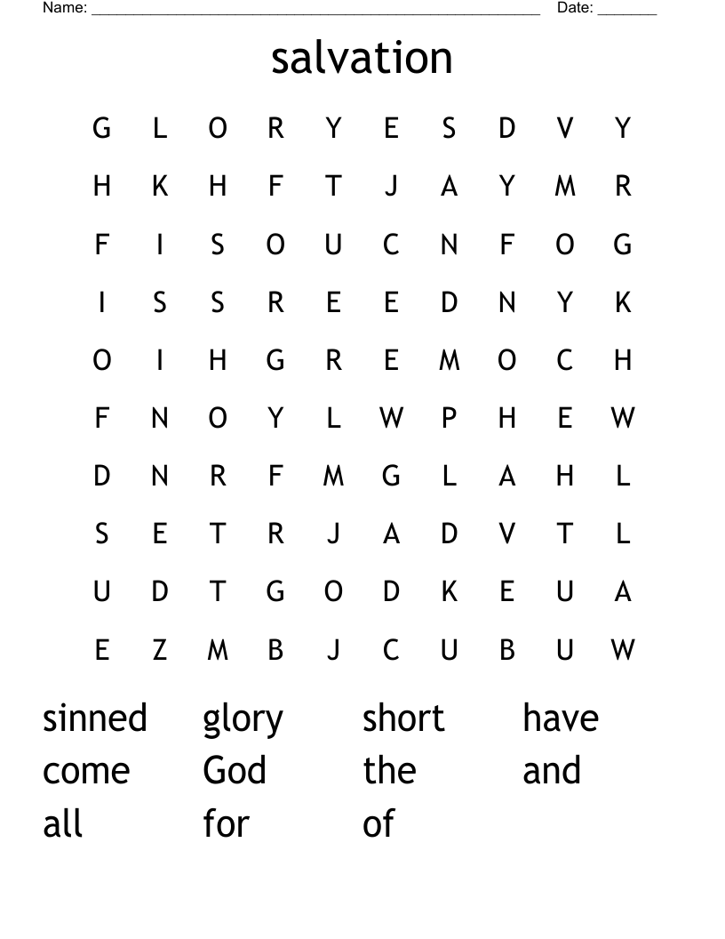salvation Word Search