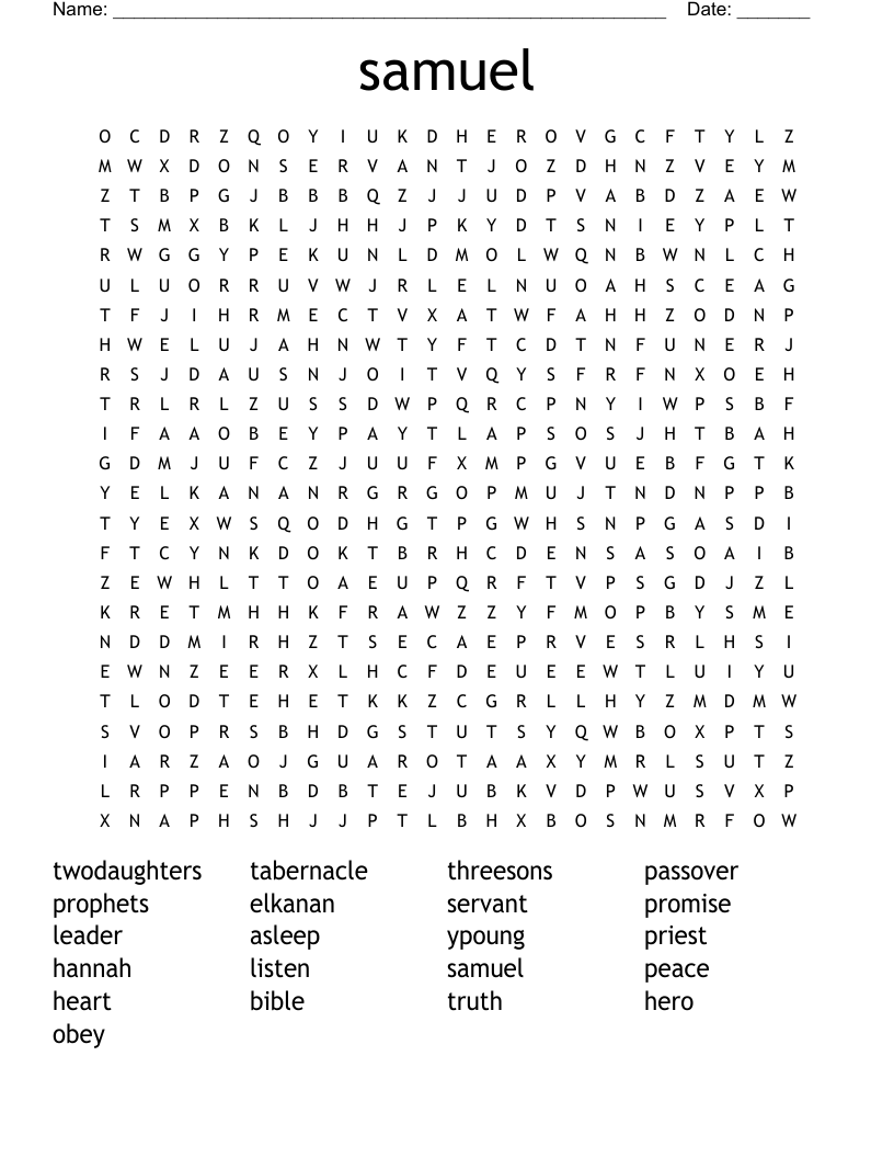 samuel Word Search