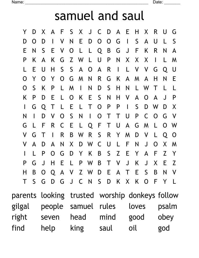 samuel and saul Word Search