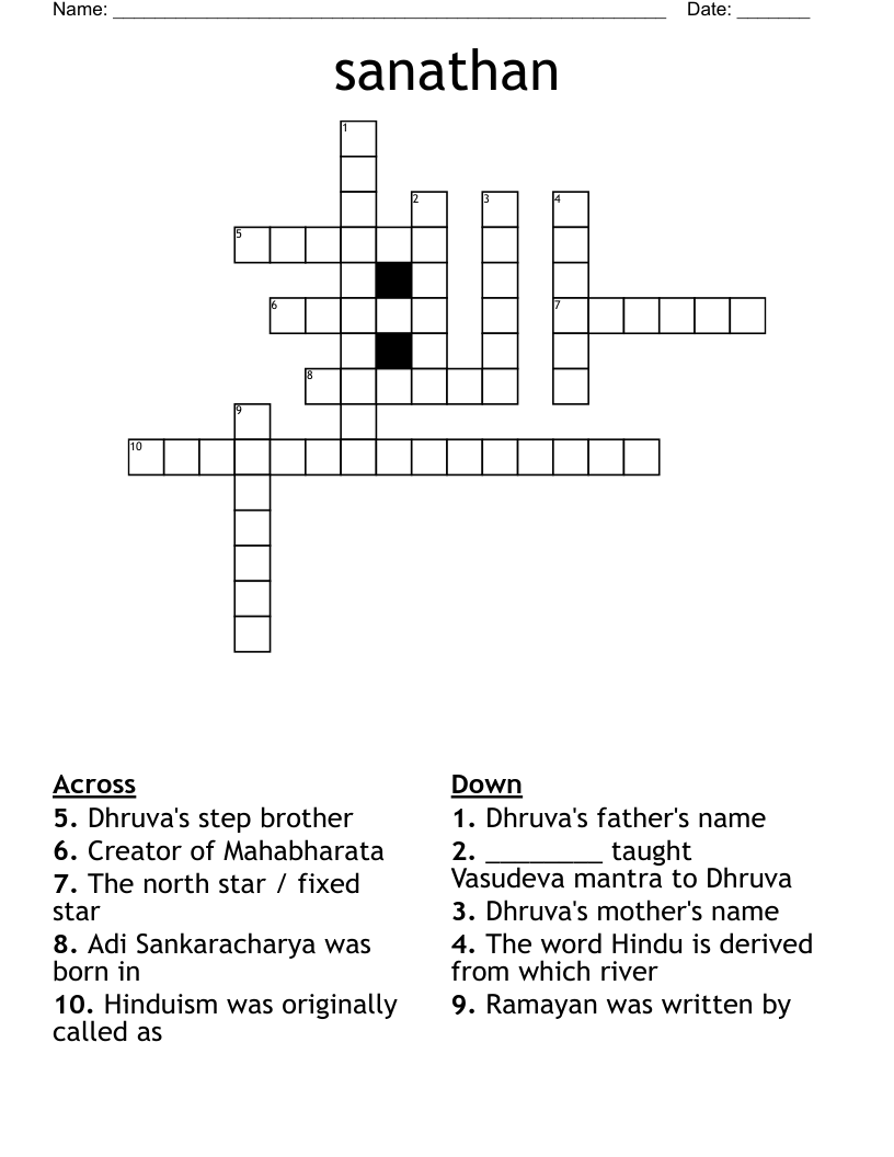 sanathan Crossword