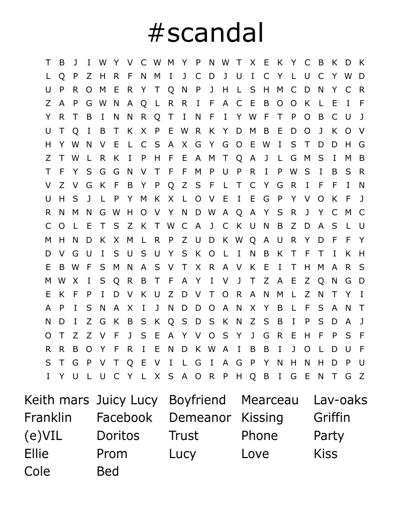#scandal Word Search