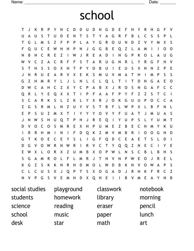 school Word Search