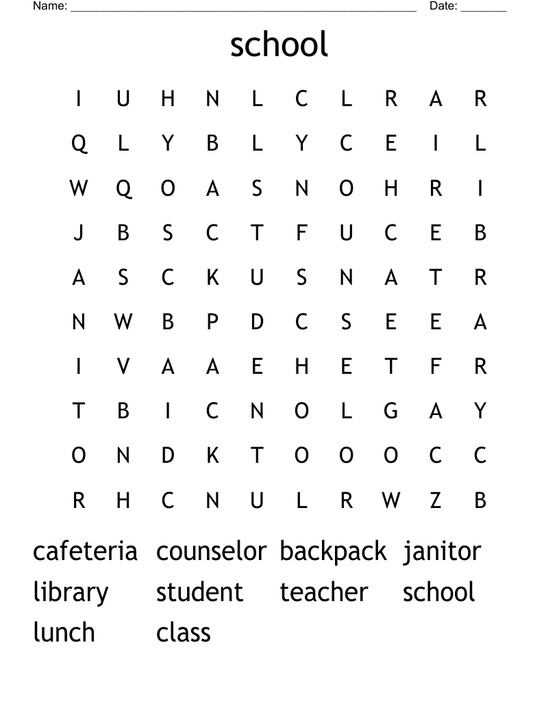 school Word Search