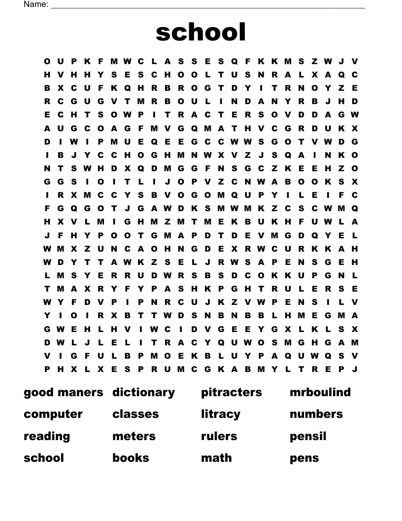 school Word Search