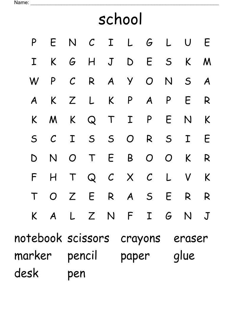 school Word Search