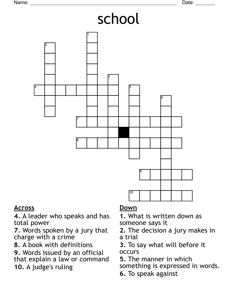 school Crossword