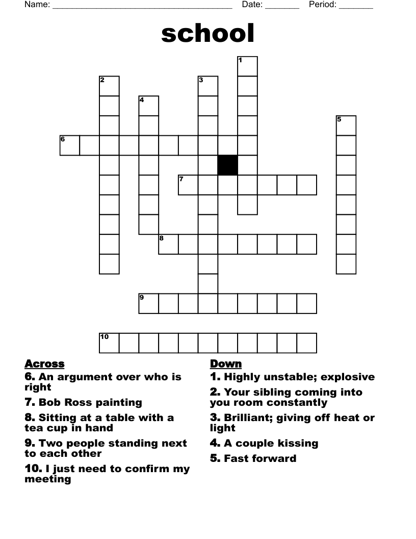 school Crossword