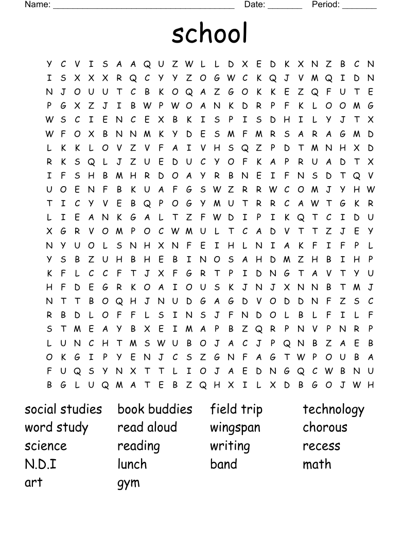 school Word Search