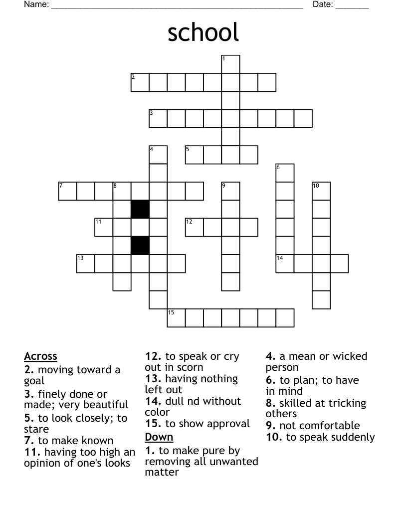 school Crossword