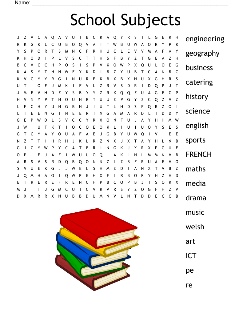School Subjects  Word Search