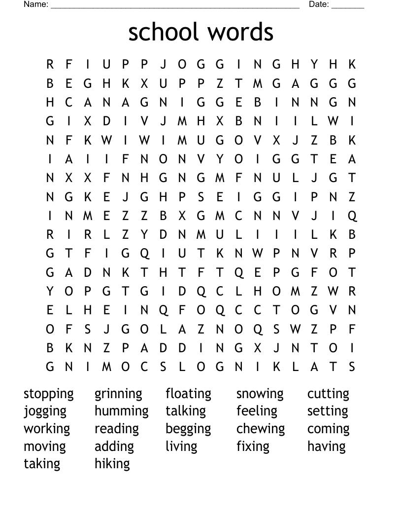 school words Word Search
