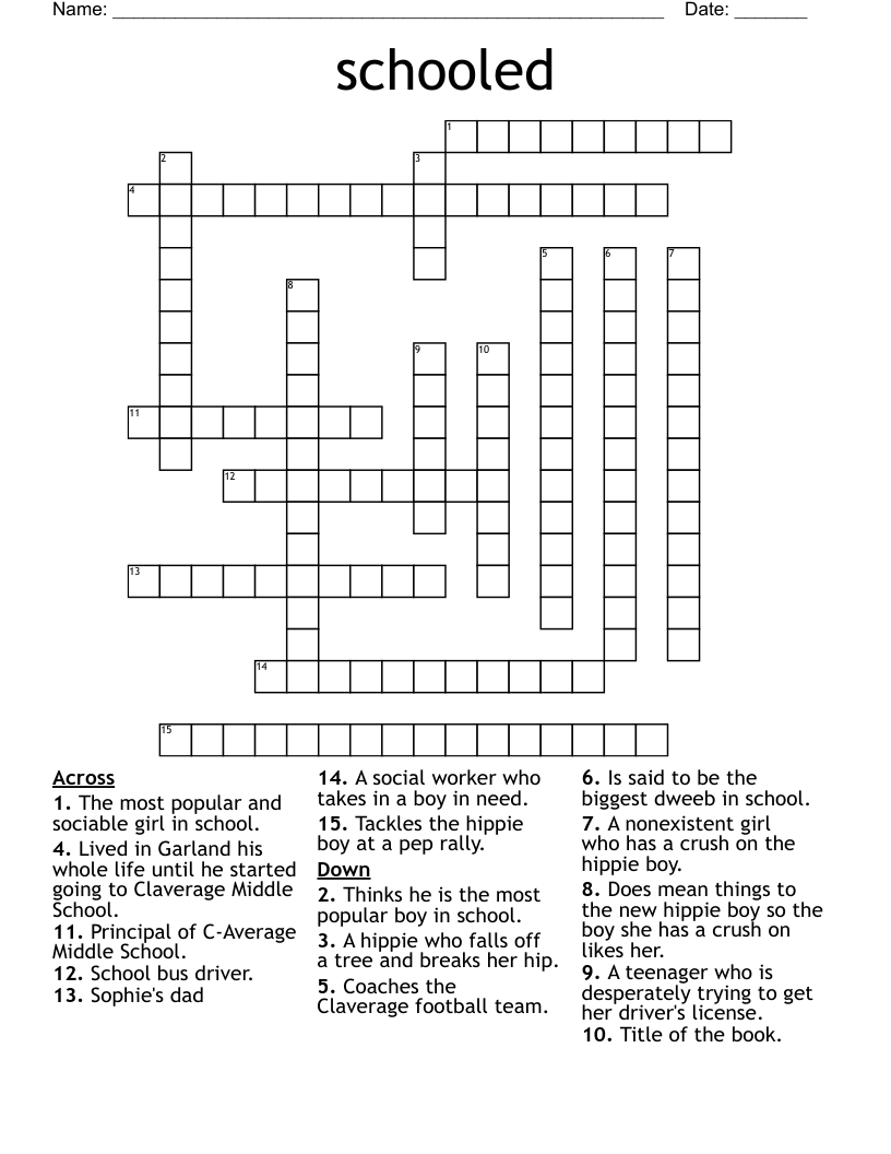 schooled Crossword