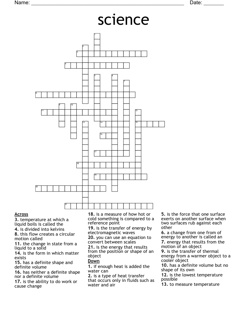 science Crossword